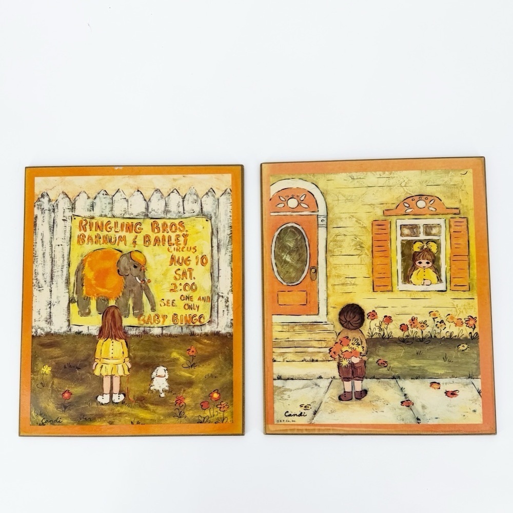 Vintage Pair of  70’s Candi Wall Art B.P. Co.Inc